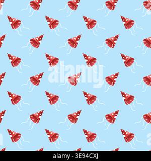 Red Party Hat Pattern Stock Vector