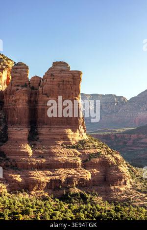 Close up view of coffee pot red rock formation Sedona vertical Stock Photo