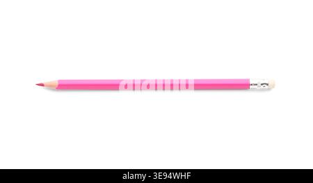 Pink pencil on white background Stock Photo