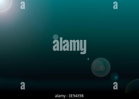 Blue dark black gradient background with light. Abstract background with lighting and space for your text. Defocused Lights with Lens Flare Stock Photo