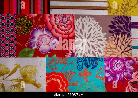 seamless vintage pattern with flowers and leaves Stock Photo