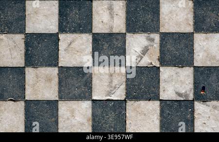 black and white ceramic tiles texture background Stock Photo