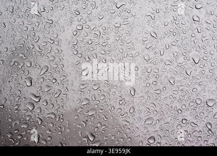 water drops on metal surface Stock Photo