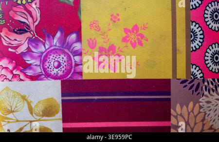 seamless vintage retro pattern with flowers Stock Photo