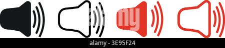 Sound icons set – audio, volume, music, speaker symbols Stock Vector