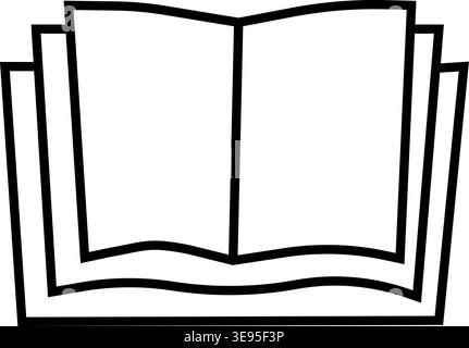 Open book icon – education, reading, knowledge symbol, library logo Stock Vector