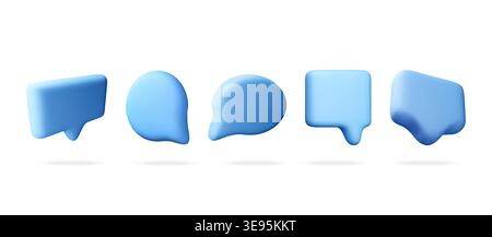 3d blue speech bubble set Stock Vector