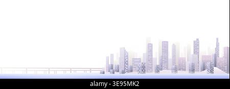 City buildings skyline modern architecture cityscape background horizontal. Urban silhouette landscape of modern city. Panorama in flat style Stock Vector