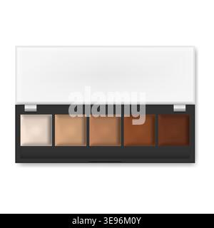 Make-up palette isolated on white background, realistic illustration. Makeup concealer, cream eyeshadow or lipstick, vector template Stock Vector