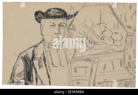Gwen John (1876–1939) was a Welsh artist associated with the Symbolist and Impressionist movements. The archival photographic print documents her painting 'Votre Évêque.' Stock Photo