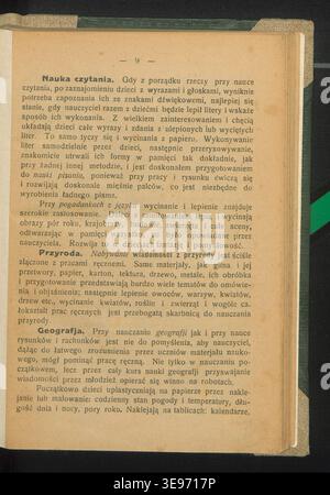 Józef Przyuski (1876–1949) was a Polish educator and author. His work Szkoa pracy (1921) is a teaching guide that focused on practical education in subjects such as drawing, mathematics, reading, nature, geography, and history. The archival image displays the cover of the educational book, published by Nasza Księgarnia, with illustrations and maps included. Stock Photo