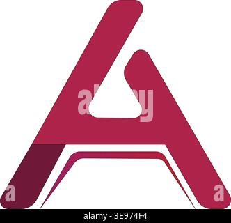 Modern reddish maroon letter A logo design with elegant gradient style, minimalist abstract monogram isolated on white background for branding use Stock Vector