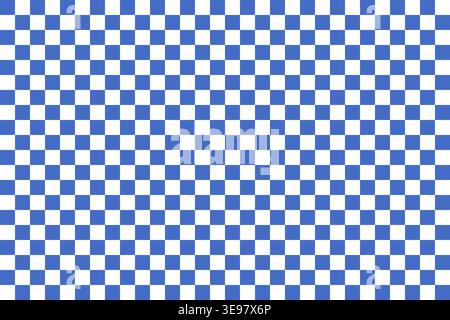 White and blue checkerboard grid texture with alternating squares. Stock Vector