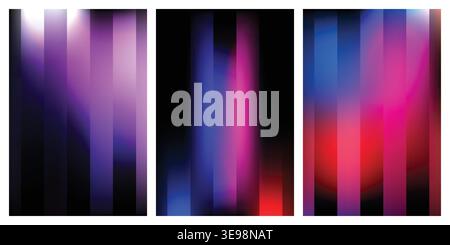 Abstract vertical gradient lines in purple, blue, and red for modern background design, ideal for artistic digital compositions Stock Vector