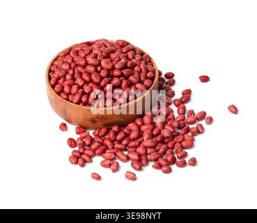 Peanuts Isolated, Roasted Arachis Nuts Pile, Heap of Pea Nut, Whole Groundnut with Shell, Red Peanut on White Background Stock Photo