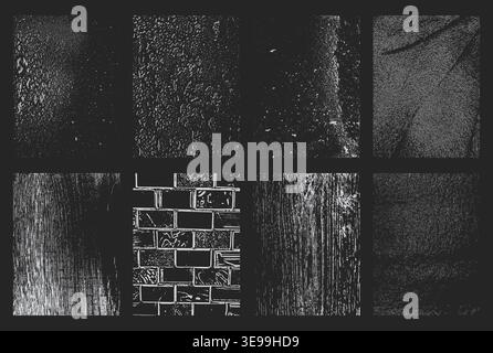 Set of Distressed Organic Grunge Overlay Textures. Stock Vector