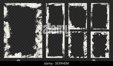 Gouache Grunge Frames. Vertical templates. Vector. Stock Vector