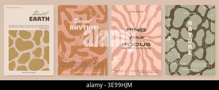 Abstract Poster Collection with Organic Shapes  Stock Vector