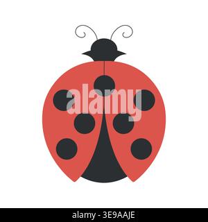 Ladybug. A simple vector illustration in a flat style. White background Stock Vector