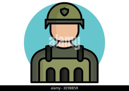 Military icon. Icon related to department of defense. Government elements vector illustration. colored icon style Stock Vector