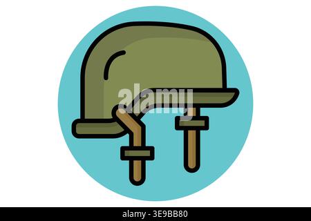 Military helmet icon. Icon related to department of defense. Government elements vector illustration. colored icon style Stock Vector