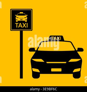 Taxi Icon Symbol. Vector Illustration Isolated on White Background. Stock Vector