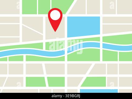 City Map in GPS Version. GPS Map Navigator. Vector Illustration. Stock Vector