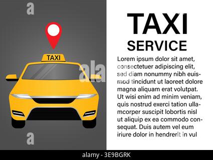 Taxi Service Banner. Taxi Background. Vector Illustration. Stock Vector