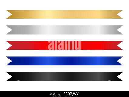 Set of Ribbon. Vector Illustration Isolated on White Background. Stock Vector