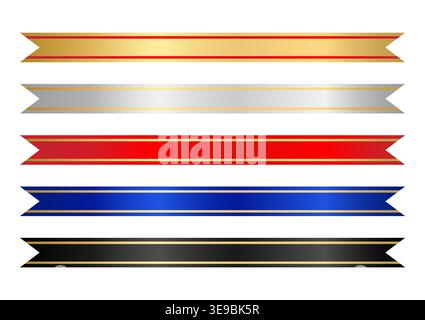 Set of Ribbon. Vector Illustration Isolated on White Background. Stock Vector