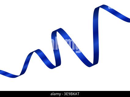 Blue Ribbon. Vector Illustration Isolated on White Background. Stock Vector