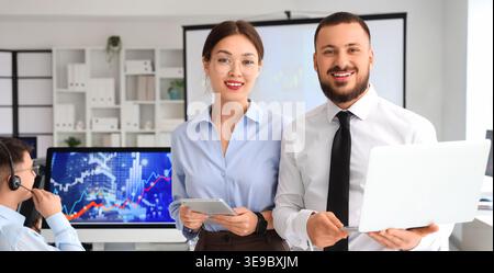 Young business analysts in office Stock Photo