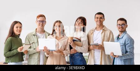 Team of young business analysts in office Stock Photo
