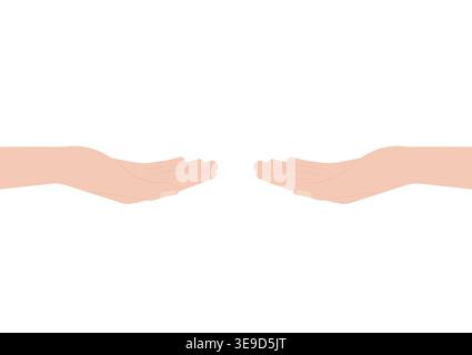 Empty Hand Holding, Receiving or Showing Something. Vector Illustration Isolated on White Background. Stock Vector