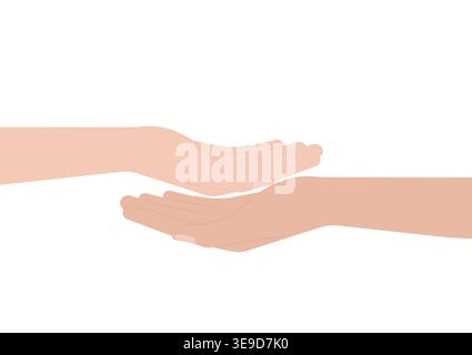 Empty Hand Holding, Receiving or Showing Something. Vector Illustration Isolated on White Background. Stock Vector