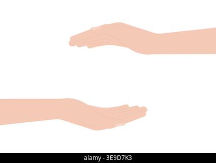 Empty Hand Holding, Receiving or Showing Something. Vector Illustration Isolated on White Background. Stock Vector