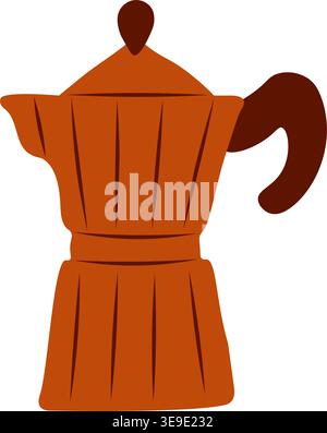 Classic Italian-style Moka pot. Ideal for home brewing, cafe, coffee lover, and kitchen utensil design. Vector illustration Stock Vector
