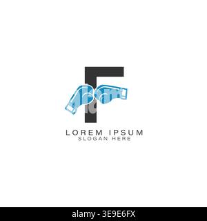 Letter F Logo Design with Boxing Gloves. Alphabet F Icon for Boxing Sport Design Stock Vector
