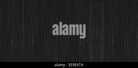 Old cracked black painted wooden surface wide texture. Dark wood large textured background Stock Photo