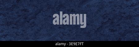 Navy blue rough cracked stone surface wide grunge texture. Indigo color dramatic panoramic textured dark background Stock Photo