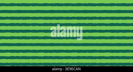 Green watermelon skin texture with horizontal jagged lines, summer vector seamless pattern for package design Stock Vector