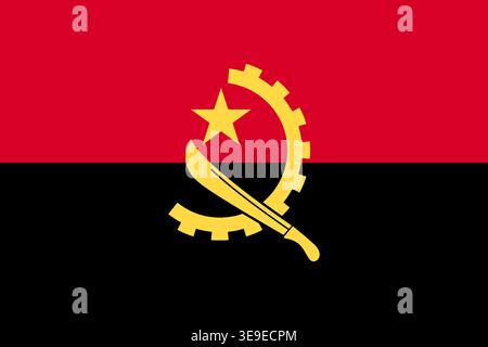 High quality Angola flag image suitable for editorial education travel and digital design projects Stock Vector
