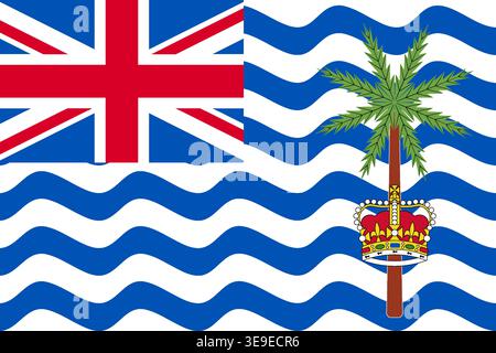 High quality British Indian Ocean Territory flag image suitable for editorial education travel and digital design projects Stock Vector