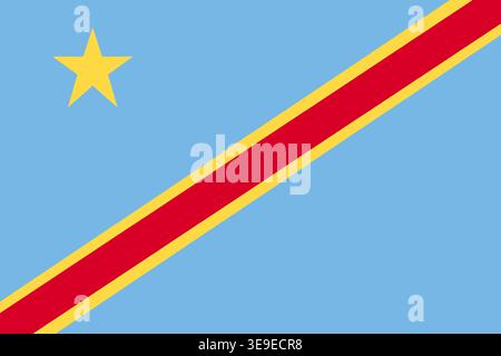 Democratic Republic of Congo national flag image ideal for branding education and creative design applications Stock Vector