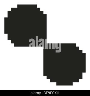Vector retro pixel art geometric shape. Minimal 8-bit style frame and abstract design element isolated on background. Stock Vector