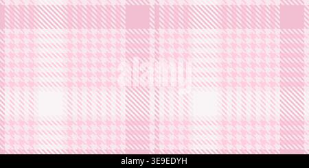 Pastel pink plaid textile with diagonal lines and white square on light background Stock Vector