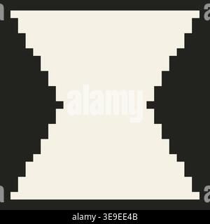 Vector retro pixel art geometric shape. Minimal 8-bit style frame and abstract design element isolated on background. Stock Vector