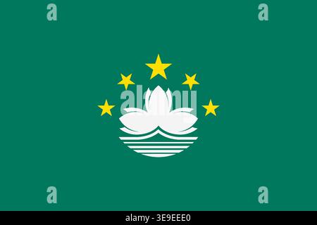 High quality Macau flag image suitable for editorial education travel and digital design projects Stock Vector