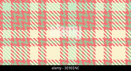 Large scale houndstooth check in green and red creating dramatic Christmas tartan pattern Stock Vector