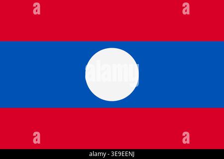 High quality Laos flag image suitable for editorial education travel and digital design projects Stock Vector